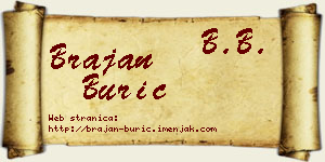 Brajan Burić vizit kartica